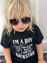 Load image into Gallery viewer, I&#39;m A Boy and my hair makes me look like a ROCKSTAR tee