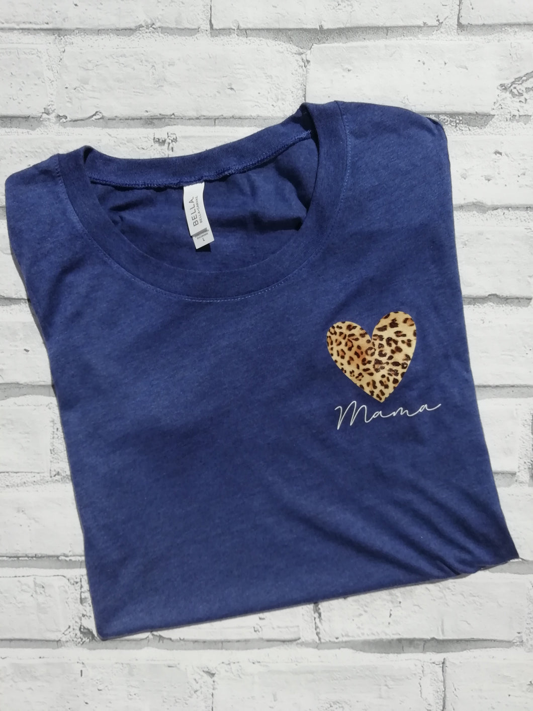 Mama Leopard Print Heart Tee