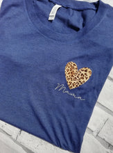 Load image into Gallery viewer, Mama Leopard Print Heart Tee